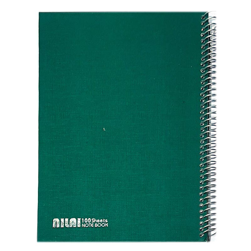 دفتر 100 برگ سیمی جلد سخت مقوایی ساده سایز وزیری