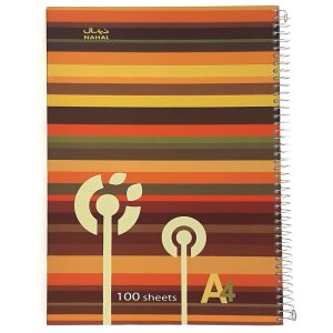 دفتر 100 برگ سیمی نهال مکث جلد سخت سایز A4 کد 9172