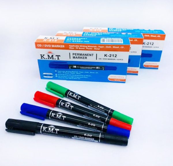 ماژیک سی دی دو سر K.M.T (بسته ۱۲ عددی رنگ جور)