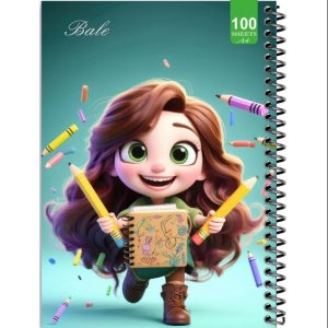 دفتر 100 برگ نقاشی طرح فانتزی دخترانه کد A4-N51